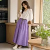A new purple elegant long dress for women in summer, a slimming and form-fitting A-line dress details Picture